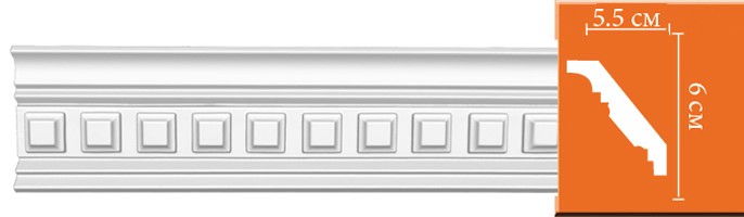 Плинтус потолочный с рисунком DECOMASTER 95126 (60*55*2400мм)